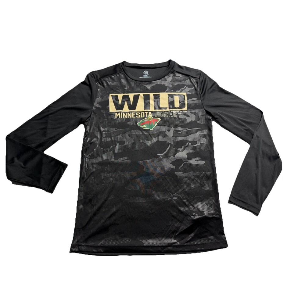 Minnesota Wild NHL NWOT LS Camo Print Mens Athletic Shirt Sz M Hockey